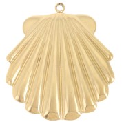 Pendentif coquillage 26.5x24.5 mm - Acier inoxydable Doré 304L x1|raw }}