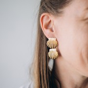 Pendentif coquillage 26.5x24.5 mm - Acier inoxydable Doré 304L x1