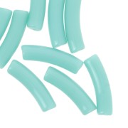 Perles tube incurvé en acrylique opaque 19x5 mm - Turquoise x10|raw }}