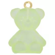 Breloque ourson 25x18 mm en acrylique transparente - Vert x1