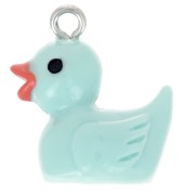 Breloque canard en résine 19x16 mm Vert d'eau x1|raw }}