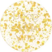 Pendentif rond 45 mm en plexiglas - Good vibes only - Transparent - Pailleté doré