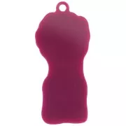 Pendentif poing fermé 48.5x22 mm en plexiglas - Girl Power - Prune - Blanc x1