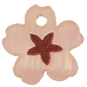 Breloque fleur motif étoile 12 mm en plexiglas - Saumon - Marron x1