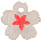 Breloque fleur motif étoile 12 mm en plexiglas - Marron clair - Corail x1|raw }}