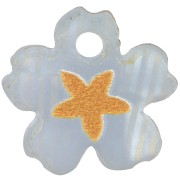 Breloque fleur motif étoile 12 mm en plexiglas - Bleu - Moutarde x1|raw }}
