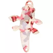 Pendentif carpe koï à assembler 64x31 mm en plexiglas -Rouge - noir x1