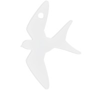 Pendentif Hirondelle 30x19 mm en plexiglas - Blanc x1