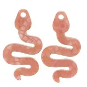 Pendentif serpent 29.5x16 mm en plexiglas - Effet mosaïque - Marron pailleté x1