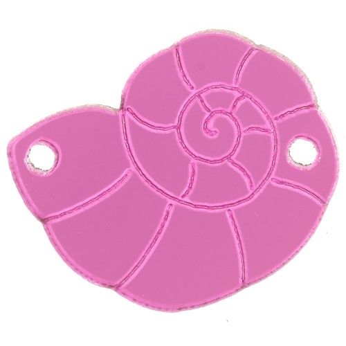 Intercalaire coquillage 19.5x15 mm en plexiglas - effet miroir - Rose x1