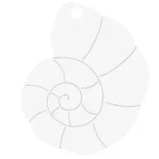 Pendentif coquillage 38x30 mm en plexiglas - effet miroir - Argenté x1