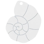 Pendentif coquillage 38x30 mm en plexiglas - effet miroir - Bleu x1