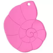 Pendentif coquillage 38x30 mm en plexiglas - effet miroir - Rose x1