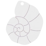 Pendentif coquillage 38x30 mm en plexiglas - effet miroir - Rose x1