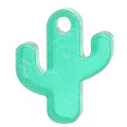 Breloque cactus 15x12 mm en plexiglas - Vert x1