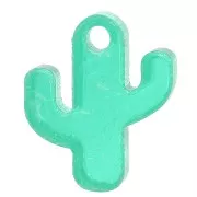 Breloque cactus 15x12 mm en plexiglas - Vert x1