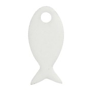 Breloque poisson 14x6 mm en plexiglas - Imitation Nacre x1