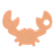 Breloque crabe 12x16.5 mm en plexiglas -  Saumon x1