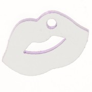 Breloque bouche 10x17 mm en plexiglas - effet miroir - Violet x1