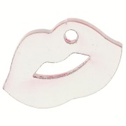Breloque bouche 10x17 mm en plexiglas - effet miroir - Rouge x1