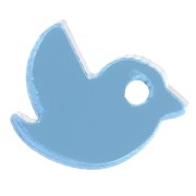 Breloque oiseau en 10x12 mm en plexiglas - effet miroir - Bleu ciel x1|raw }}