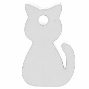 Breloque chat 15x9 mm en plexiglas - effet miroir - Argenté x1