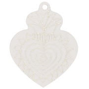 Pendentif coeur Ex-Voto 37x29 mm en plexiglas - effet miroir - Doré x1