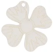 Pendentif trèfle 29 mm en plexiglas - effet miroir - Doré x1