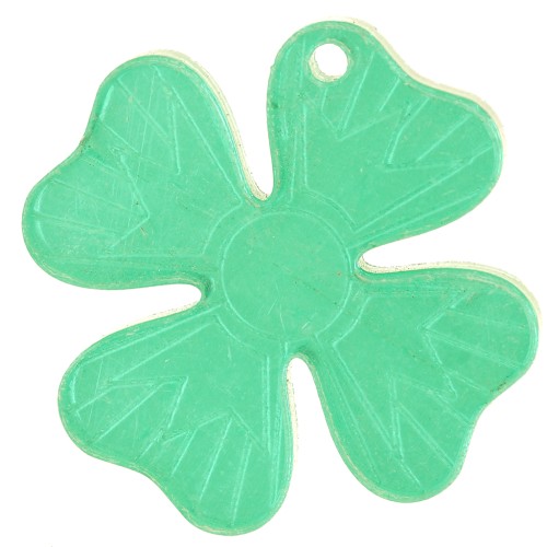 Pendentif trèfle 29 mm en plexiglas - effet miroir - Vert x1