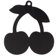 Pendentif cerises 48.5x45 mm en plexiglas - effet miroir - Doré - Rouge x1