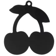 Pendentif cerises 48.5x45 mm en plexiglas - effet miroir - Doré - Rouge x1