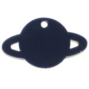 Pendentif planète Saturne 15x26 mm en plexiglas - Bleu nuit - Doré x1