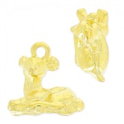 Breloque faon 11 mm doré x1