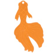 Pendentif poisson carpe koï 55x30 mm en plexiglas - effet miroir - Orange x1|raw }}