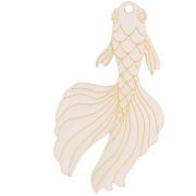 Pendentif poisson carpe koï 55x30 mm en plexiglas - effet miroir - Orange x1