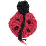 Pendentif coccinelle au crochet 42x32 mm - Rouge - Noir x1|raw }}