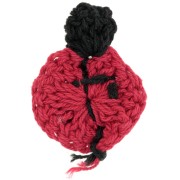 Pendentif coccinelle au crochet 42x32 mm - Rouge - Noir x1