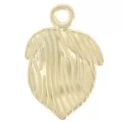 Breloque citron 20x14 mm en résine époxy - Jaune - Doré à l'or fin x1