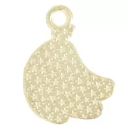 Breloque banane 18x13 mm en résine époxy - Jaune - Doré à l'or fin x1