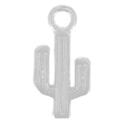 Breloque cactus 15x7.5 mm - Placage Argent fin vieilli x1|raw }}