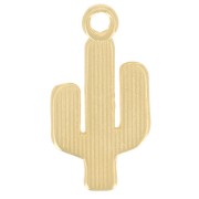 Pendentif cactus 25x13 mm - Doré à l'or fin x1