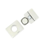 Fermoir aimanté 31x18 mm pour lacet 14 mm - Placage Argent fin vieilli x1