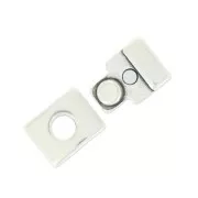Fermoir aimanté 31x18 mm pour lacet 14 mm - Placage Argent fin vieilli x1