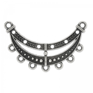 Intercalaire ethnique 51x18 mm Placage Argent fin vieilli x1