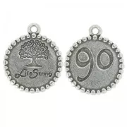 Breloque arbre 24x21 mm Placage Argent fin vieilli x1