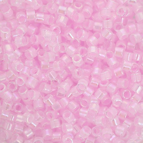 Miyuki Delica 10/0 DBM0055 - Pink Lined Crystal AB x8g