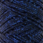 Bobine de cordon en coton pour macramé Cotton Air Glitter 1 mm - Bleu Marine x90m