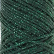 Bobine de cordon en coton pour macramé Cotton Air Glitter 1 mm Vert Bouteille x90m
