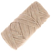Bobine de cordon en coton pour macramé Cotton Air Glitter 1 mm - Camel x90m