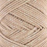 Bobine de cordon en coton pour macramé Cotton Air Glitter 1 mm - Camel x90m